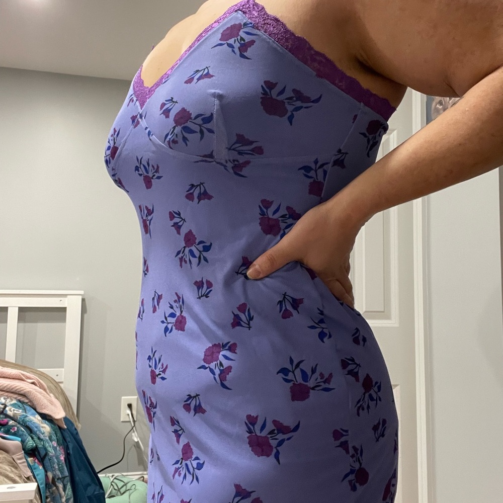 Floral Purple Slip Dress
